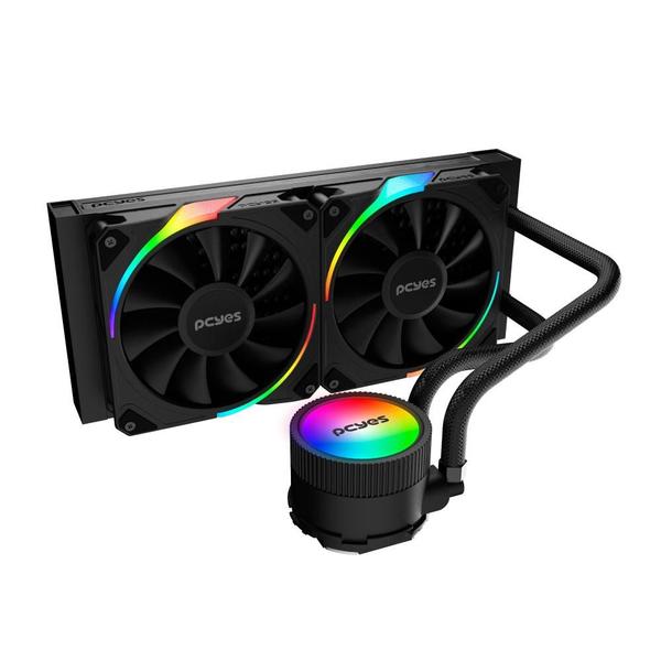 Imagem de Pcyes Sangue Frio 3 ARGB 240mm Black Vulcan, TDP 250W, Radiador 277x120mm, Bomba Cerâmica 2100RPM, RGB