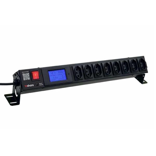 Imagem de Pdu Filtro De Linha Ts Shara + Protetor 8 Tomadas 20a C/ Display Cabo 1,5m Bivolt - 576