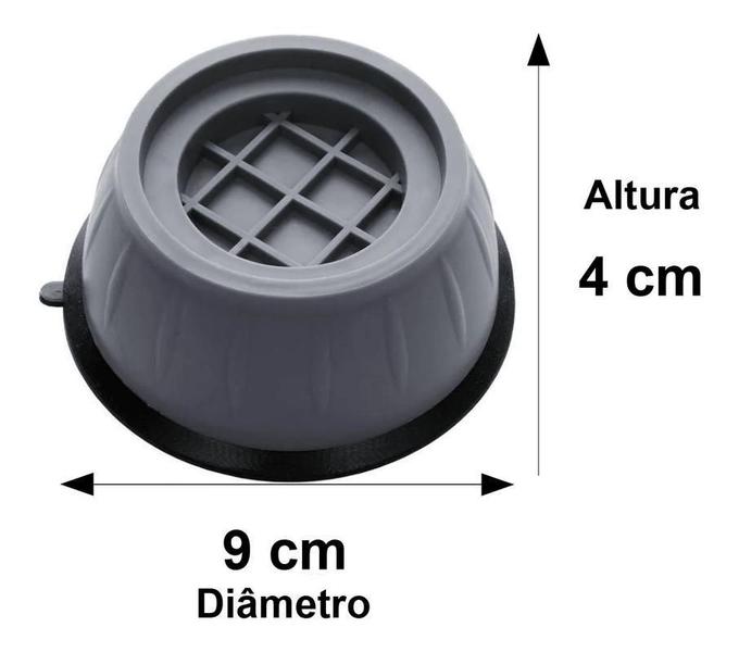 Imagem de Pé Máquina Lavar Nivelador Lava E Seca Kit 4 Peças Suporte