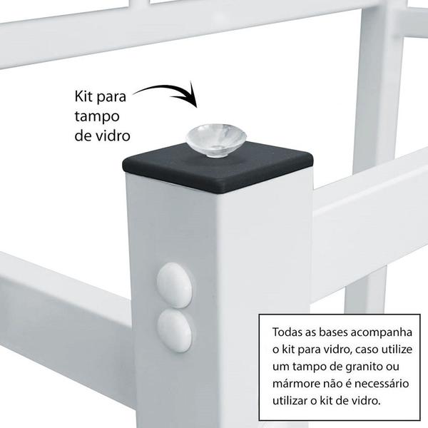 Imagem de Pé Para Mesa De Jantar 0,80 Quadrada Para Cozinha Sala De Jantar Serve Para Tampos De Vidro Pedra