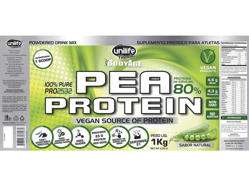 Imagem de Pea Protein 1kg Proteína Vegetal Unilife Sabor Natural