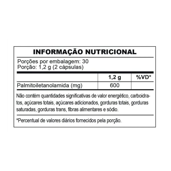 Imagem de Pea Pure 600mg Palmitoiletanolamida 60 Caps Veg - pea pure 600mg pea active 60 capsulas