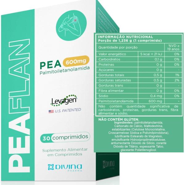 Imagem de Peaflan Pea 600Mg Palmitoiletanolamida Levagen Com 30 Comp