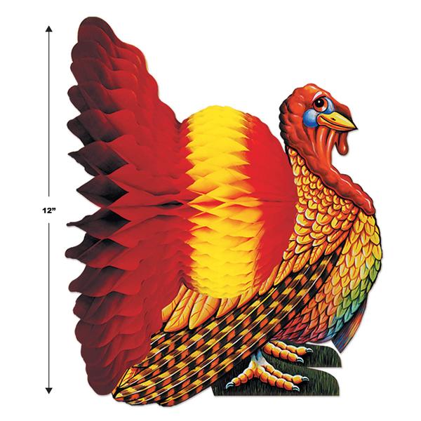 Imagem de Peça central Beistle Colorful Tissue Turkey, 30 cm de altura