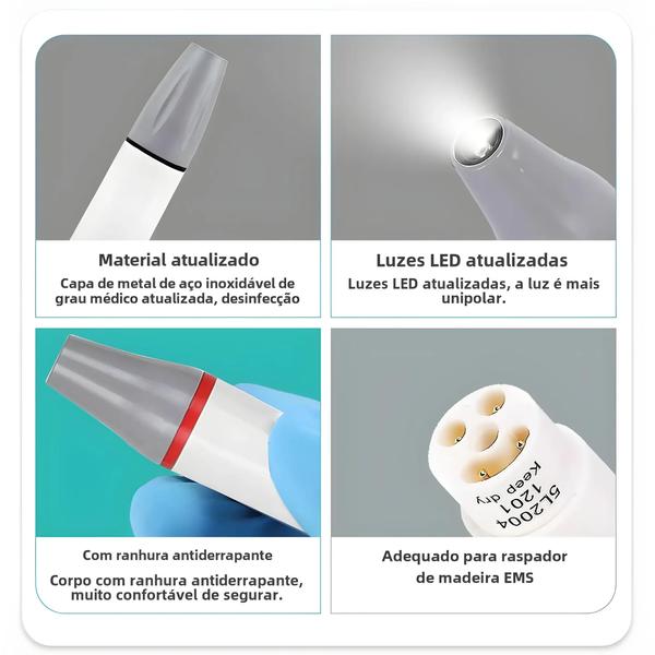 Imagem de Peça de Mão Ultrassônica Piezoelétrica para Limpeza Dental - Compatível com Woodpecker, UDS, Satelec e DTE