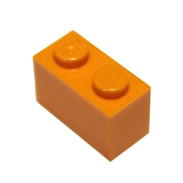 Imagem de Peças LEGO: Tijolo 1x2 Laranja Brilhante x200