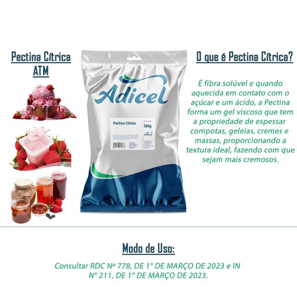 Pectina Cítrica Para Geleia Adicel - 300g - Adicel Ingredientes Imagem de Pectina Cítrica Para Geleia Adicel - 300g
