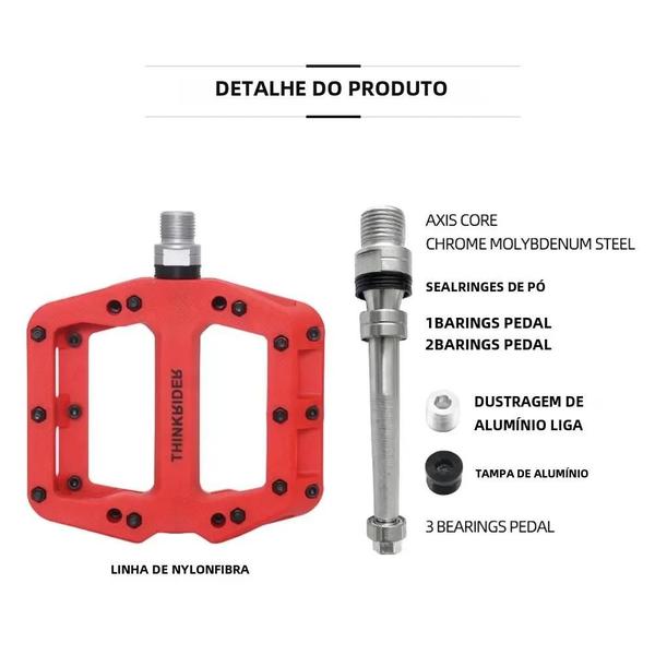 Imagem de Pedais de Bicicleta Thinkrider com Rolamento Selado - Plataforma Larga