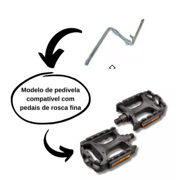 Imagem de Pedal bicicleta 1/2 mtb nylon preto c/ esfera e refletor