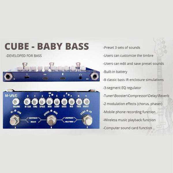 Imagem de Pedal de Baixo Portátil M-wave Cube para Bebês - Multifuncional, Sem Fio e com Reprodução de Música