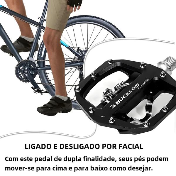 Imagem de Pedal de Bicicleta de Montanha Shimano SPD - Alumínio, Dupla Função, Compatível com 916