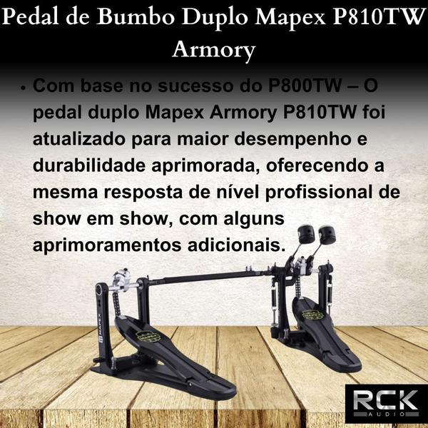 Pedal de Bumbo Duplo Mapex P810TW Armory Imagem de Pedal de Bumbo Duplo Mapex P810TW Armory