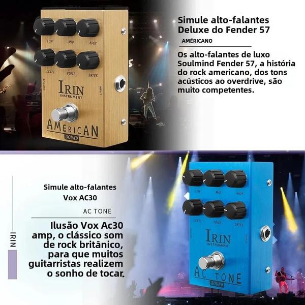 Imagem de Pedal de Efeito de Distorção Overdrive para Guitarra - Som Clássico de Rock Britânico