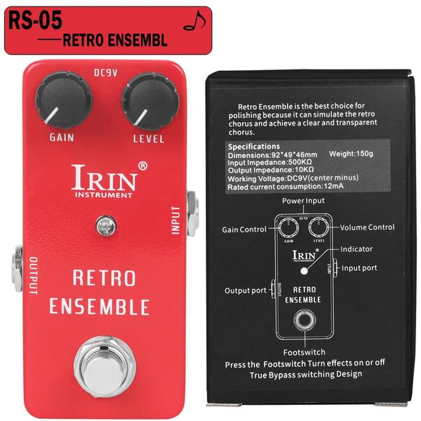 Imagem de Pedal de Efeito de Guitarra Irin - True Bypass Fuzz, Overdrive, Distortion e Flanger