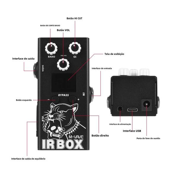 Imagem de Pedal de Efeito de Guitarra M-Wave IR Box - Simulador de Resposta de Impulso de Cabine