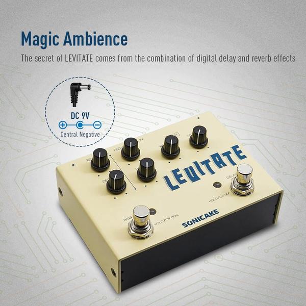 Imagem de Pedal de efeitos de guitarra SONICAKE Delay Reverb 2 em 1 Levitate