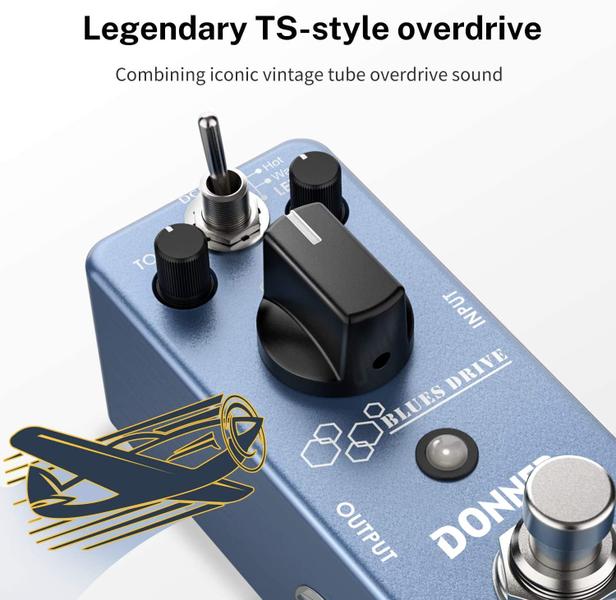 Imagem de Pedal de guitarra Donner Overdrive Blues Drive Vintage True Bypass