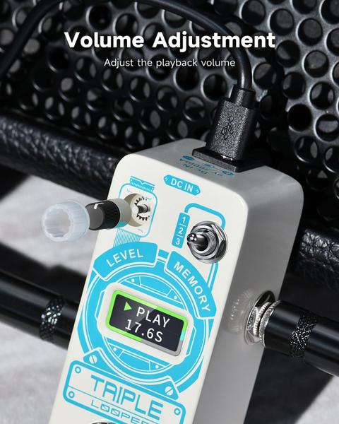 Imagem de Pedal de guitarra Donner Triple Looper 90 minutos de tempo de loop com tela