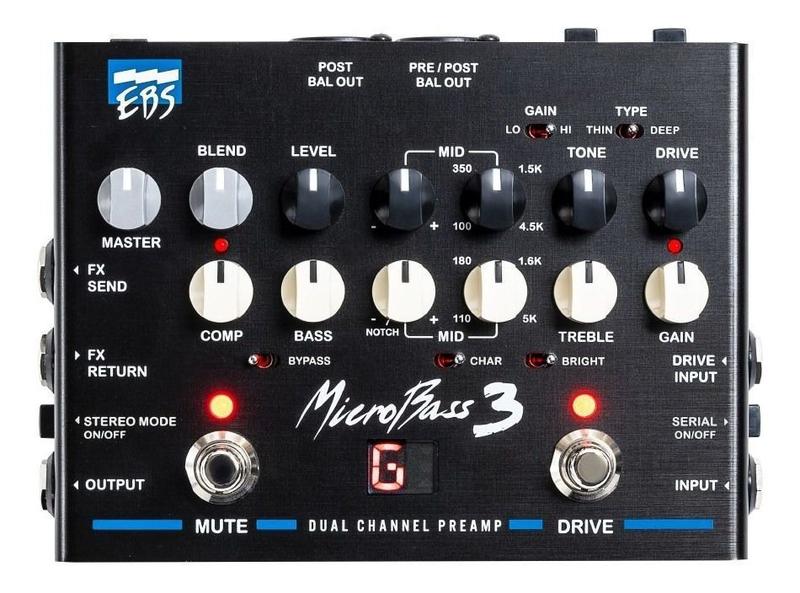 Pedal Ebs Microbass III 3 Preamp Baixo Directbox A/b Box - Pedal
