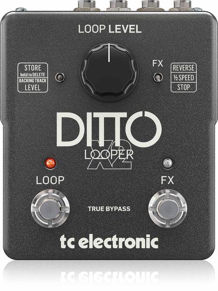 Imagem de Pedal Looper TC Electronic DITTO X2 com botão de parada e efeitos