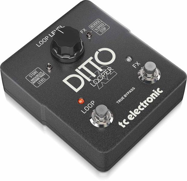 Imagem de Pedal Looper TC Electronic DITTO X2 com botão de parada e efeitos