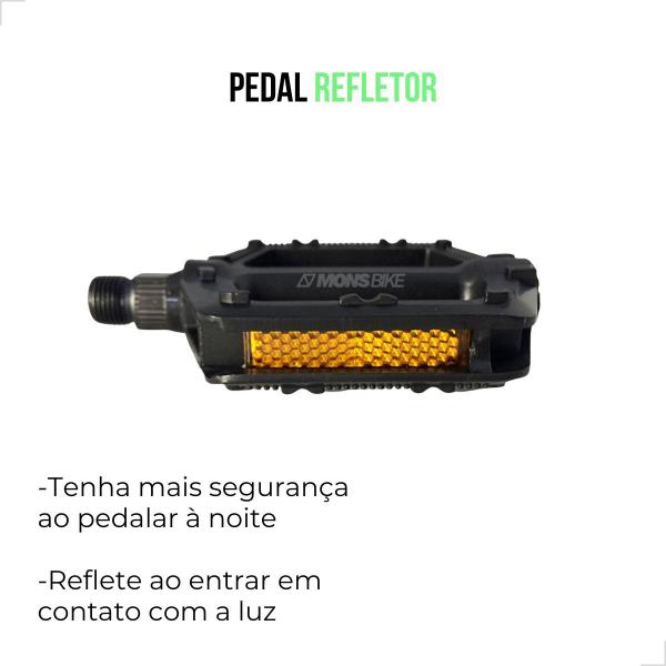 Imagem de Pedal Plataforma Nylon Relevo Rosca Grossa C/ Esfera Preto