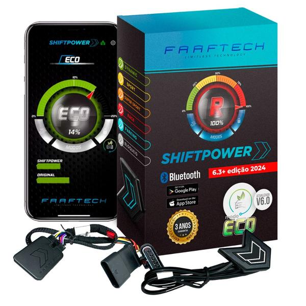 Imagem de Pedal shiftpower modulo acelerador chip gas potencia bluetooth app nova versão 2024 6.4+ plug and play novo modo eco tira delay todos carros