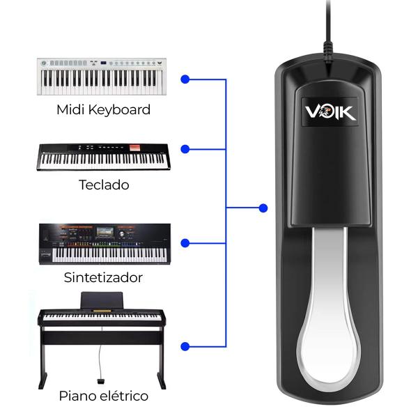 Imagem de Pedal Sustain Para Teclado Eletrônico Voik VPS-100