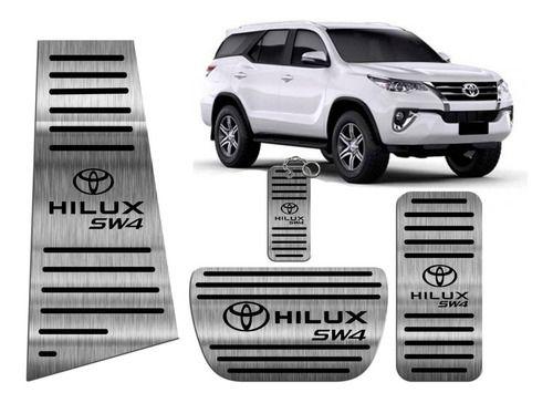 Imagem de Pedaleira Descanso Pé Aço Inox Para Hilux Sw4 Inox