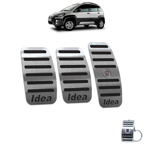 Imagem de Pedaleira Manual Em Aço Inox Fiat Idea 2011 A 2016 Preto