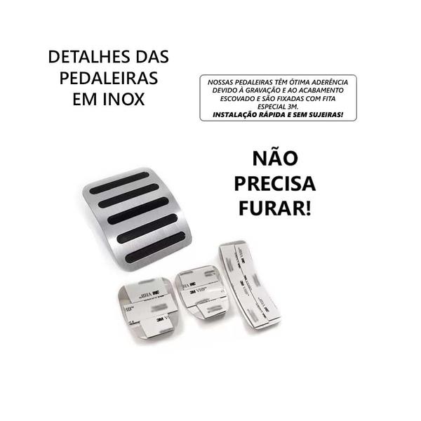 Imagem de Pedaleira Manual Mobi 2017/2019 Em Aço Inox Preto