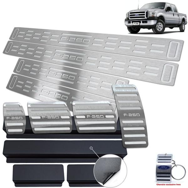 Imagem de Pedaleira Soleira 4 Portas Inox Ford F250 1999 A 2011 Prata