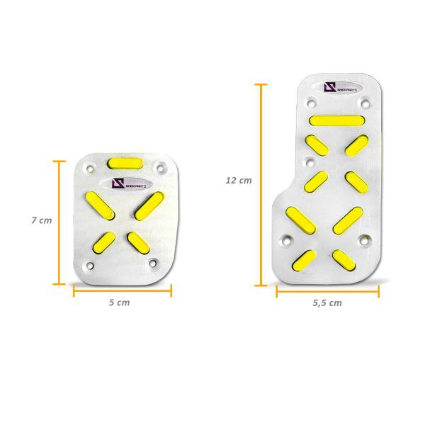 Imagem de Pedaleiras Esportiva Tuning Amarelo Alumínio Anodizado M1 3 Peças