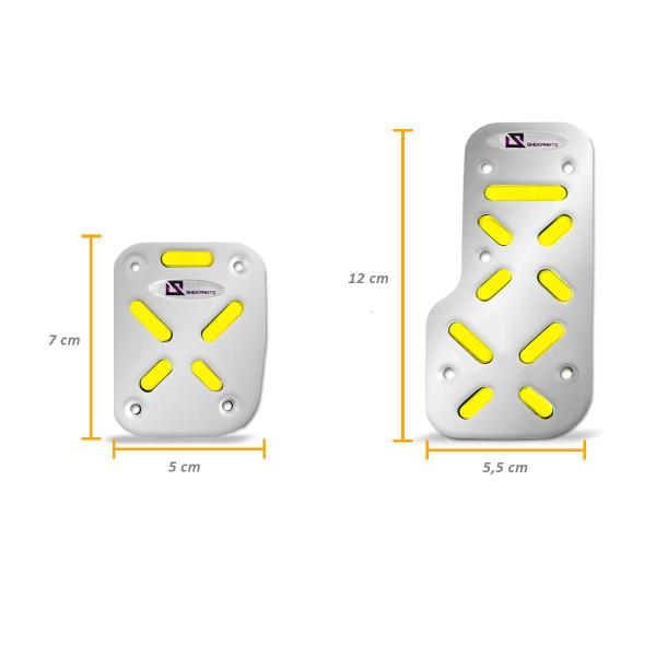 Imagem de Pedaleiras Esportiva Tuning Cromada com Amarelo M1 3 Peças