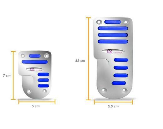Imagem de Pedaleiras Esportiva Tuning Cromada com Azul M2 3 Peças