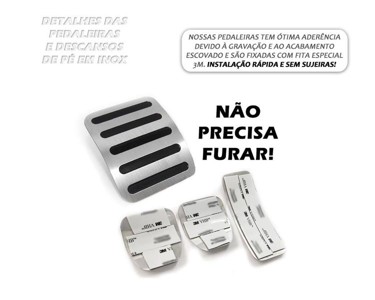 Imagem de Pedaleiras Manual Em Aço Inox Hb20S Turbo 2014 A 2019