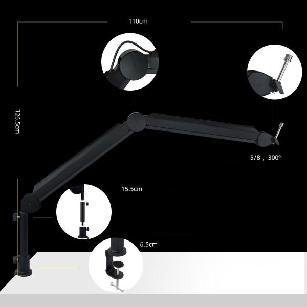 Imagem de Pedestal Braço Articulado Wave Mic Arm Sm7B,Mv7,Hyperx,C1