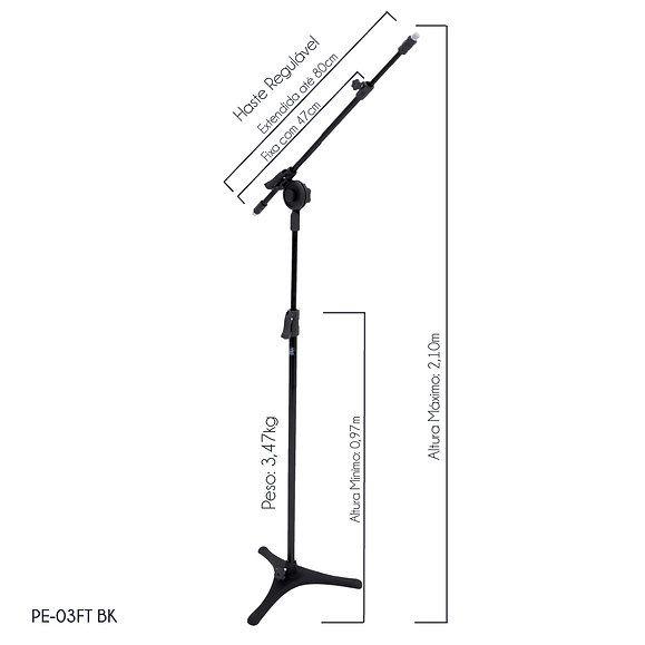 Imagem de Pedestal P/ Microfone Girafa Pé De Ferro Visão Mpe3ft