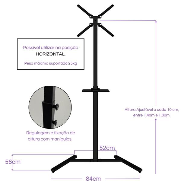 Imagem de Pedestal Para Tv E Notebook Com Bandeja Ideal Festa E Evento