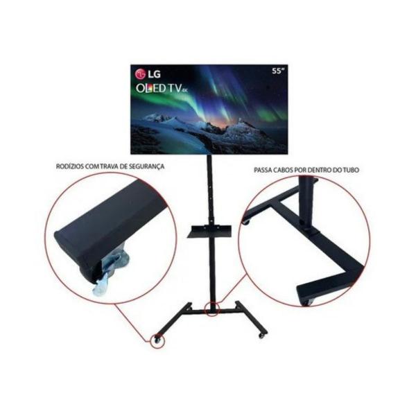 Pedestal Para Tv E Notebook Com Rodízio E Bandeja Multivisão Imagem de Pedestal Para Tv E Notebook Com Rodízio E Bandeja Multivisão