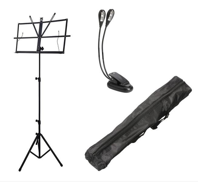 Imagem de Pedestal Suporte Estante Partitura C/Bag,Luminária 4 Leds