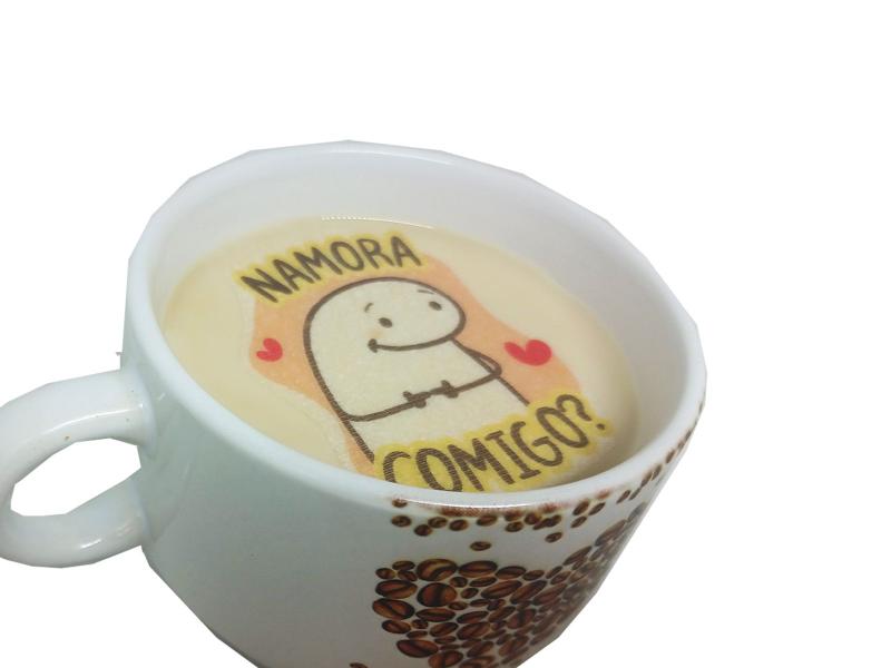 Pedido de Namoro no Café da tarde papel de arroz comestível para bebidas - Coleção Tea & Amor Imagem de Pedido de Namoro no Café da tarde papel de arroz comestível para bebidas
