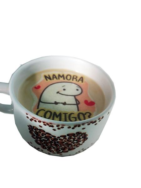 Imagem de Pedido de Namoro no Café da tarde papel de arroz comestível para bebidas