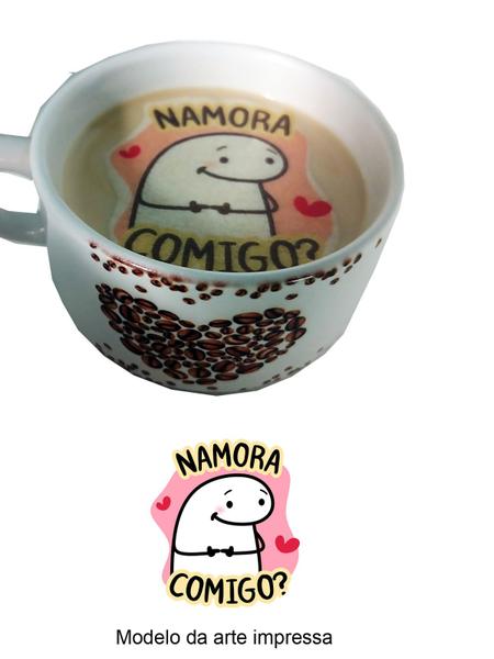 Pedido de Namoro no Café da tarde papel de arroz comestível para bebidas - Coleção Tea & Amor Imagem de Pedido de Namoro no Café da tarde papel de arroz comestível para bebidas
