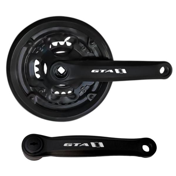 Imagem de Pedivela Bike Triplo MTB Aço 170mm + Pedal Plataforma Alumínio Preto