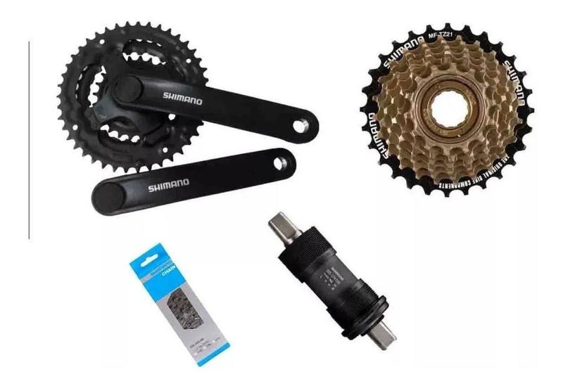 Imagem de Pedivela Shimano +  Central E Catraca Shimano + Corrente 8v