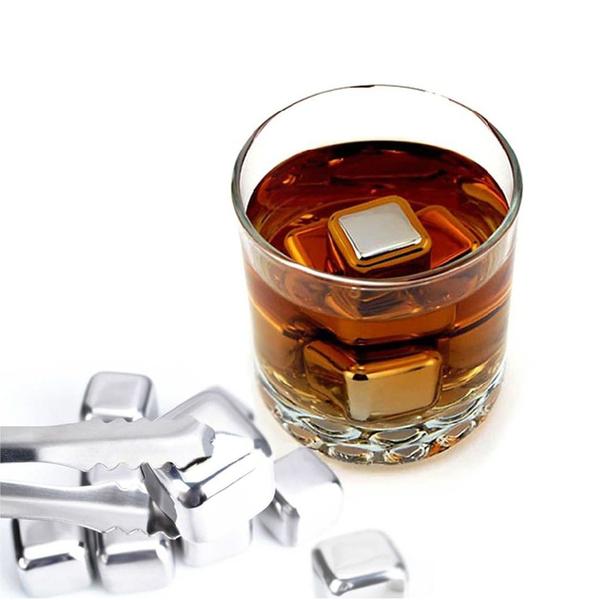 Pedra Cubo Gelo Aço Inoxidável Reutilizável - ByteStore Imagem de Pedra Cubo Gelo Aço Inoxidável Reutilizável