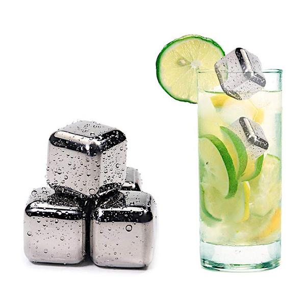 Pedra Cubo Gelo Aço Inoxidável Reutilizável - ByteStore Imagem de Pedra Cubo Gelo Aço Inoxidável Reutilizável
