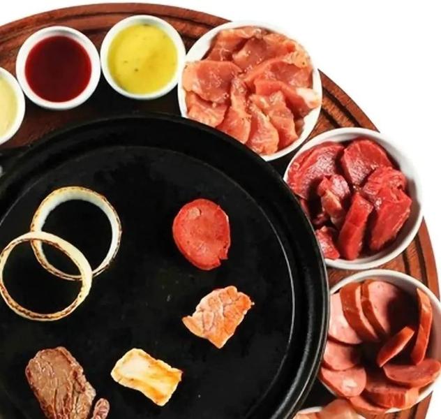 Imagem de Pedra Fondue Rechaud para Carnes Lugano 5 Peças Preto