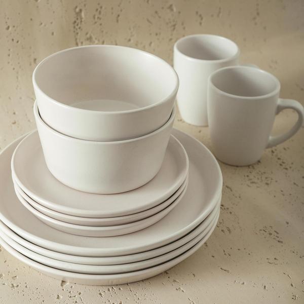 Imagem de Pedra Lain 16 Peças Grés Redondo Dinnerware Set, Branca de Neve